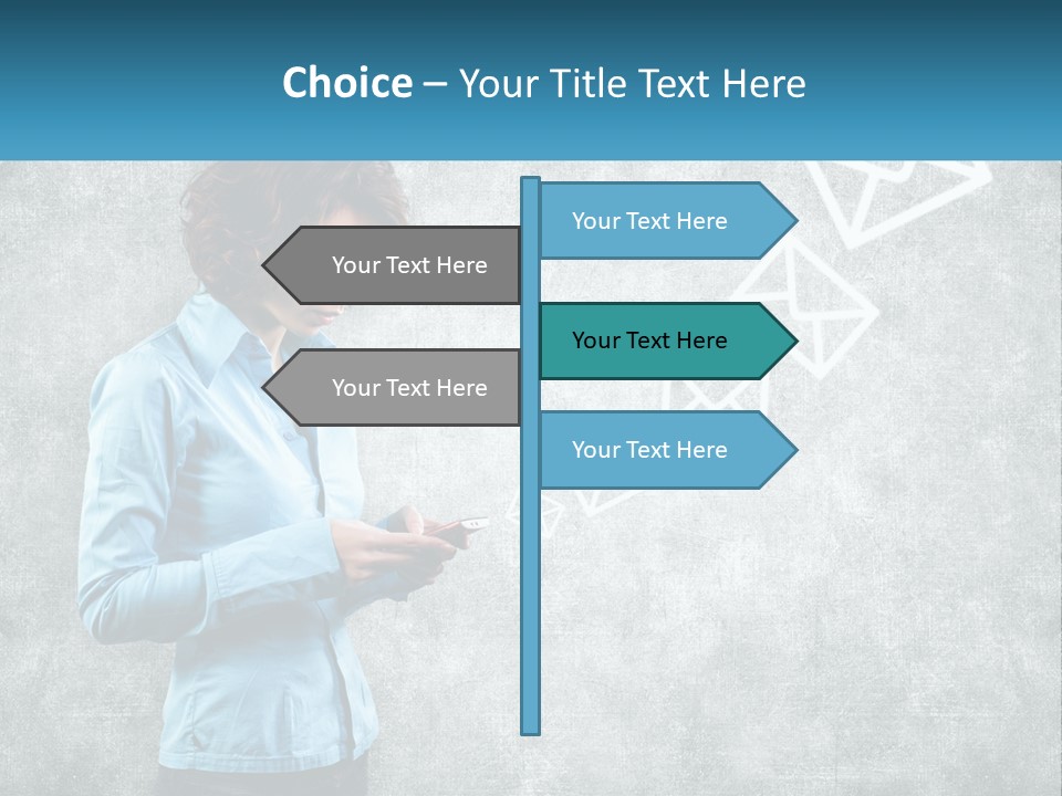A Woman Holding A Cell Phone In Her Hands PowerPoint Template