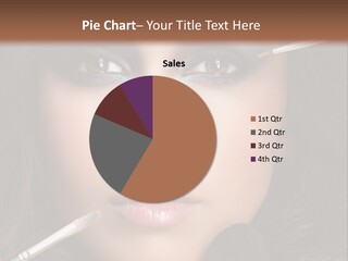 A Woman With Makeup Brushes On Her Face PowerPoint Template