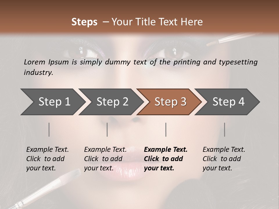 A Woman With Makeup Brushes On Her Face PowerPoint Template