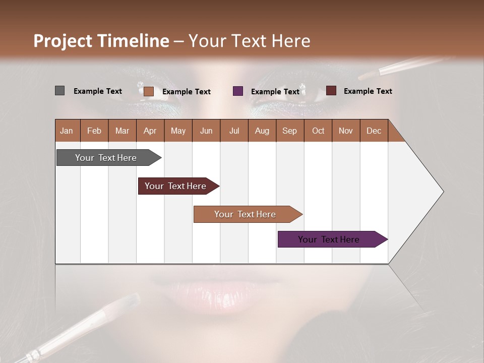 A Woman With Makeup Brushes On Her Face PowerPoint Template