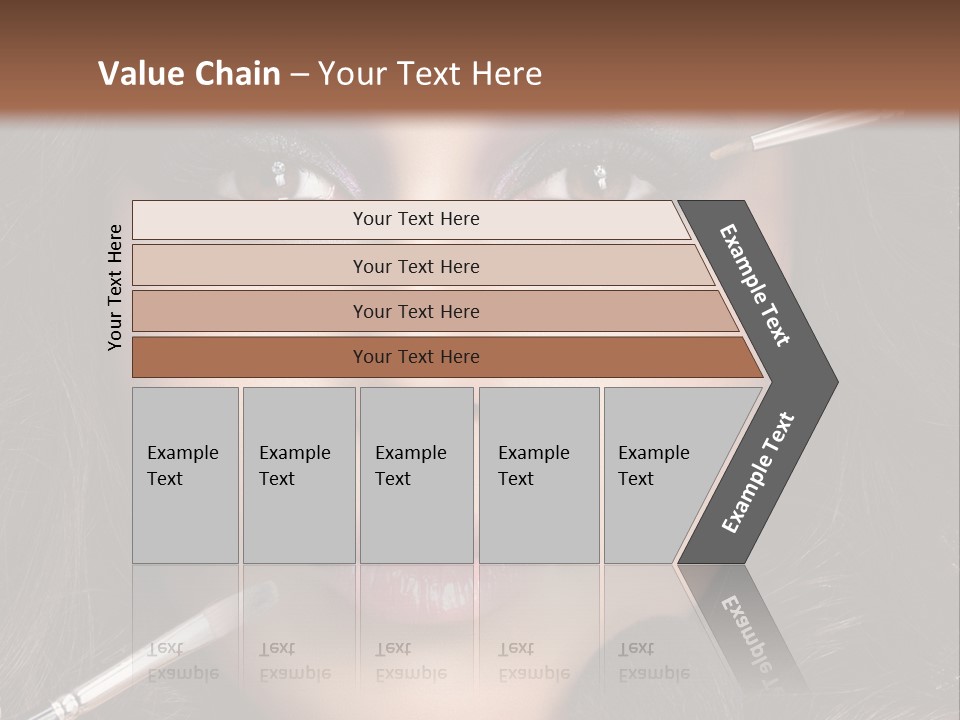 A Woman With Makeup Brushes On Her Face PowerPoint Template