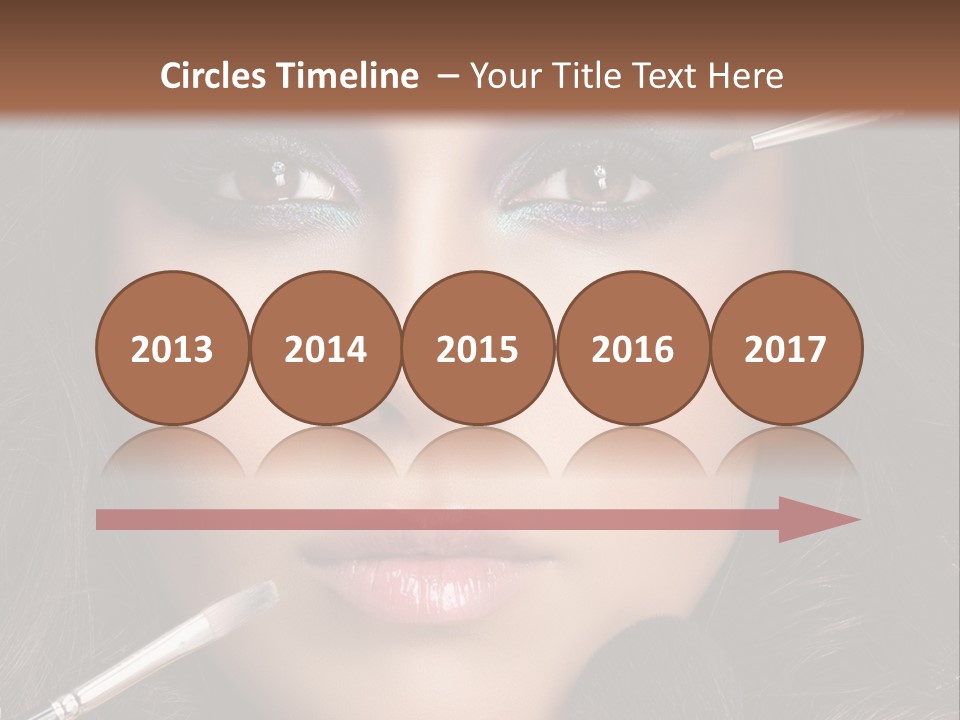 A Woman With Makeup Brushes On Her Face PowerPoint Template