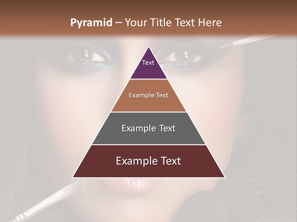 A Woman With Makeup Brushes On Her Face PowerPoint Template
