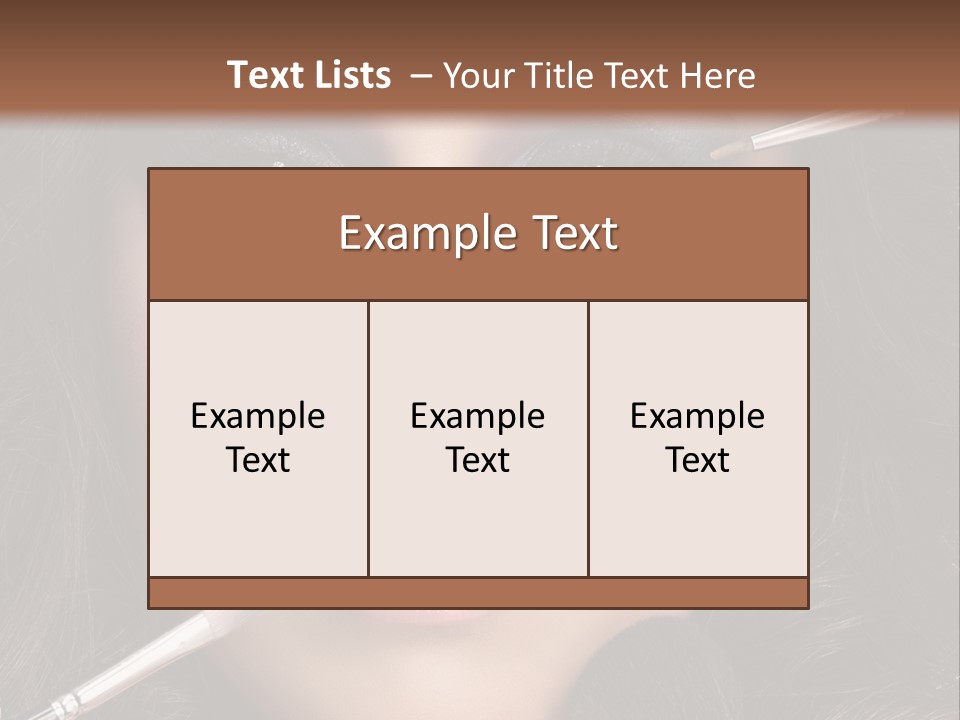 A Woman With Makeup Brushes On Her Face PowerPoint Template