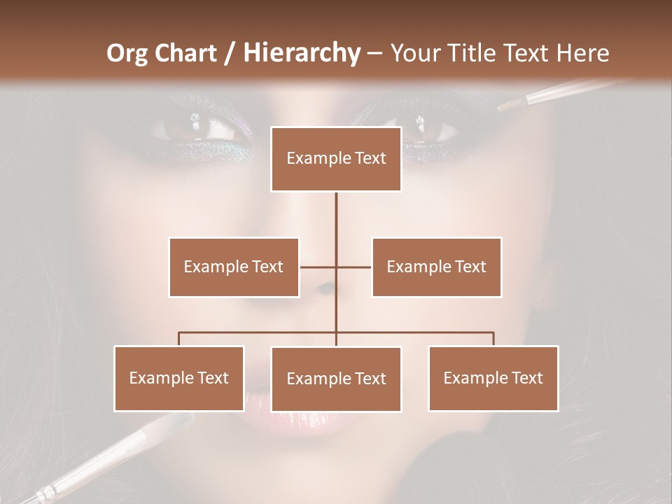 A Woman With Makeup Brushes On Her Face PowerPoint Template