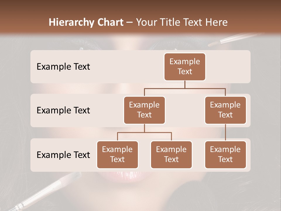 A Woman With Makeup Brushes On Her Face PowerPoint Template