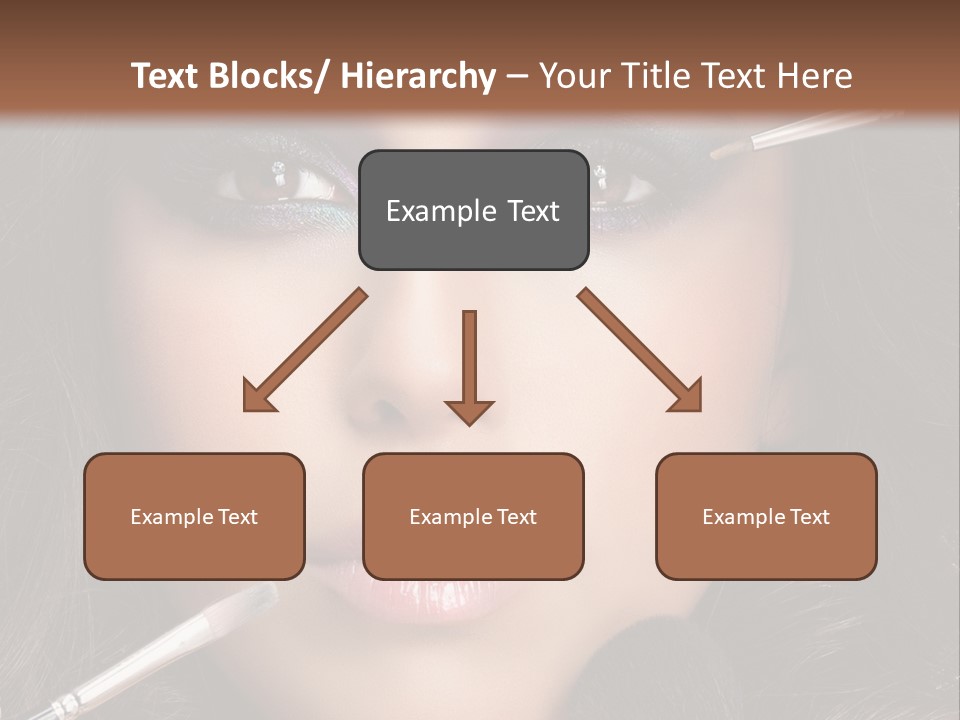 A Woman With Makeup Brushes On Her Face PowerPoint Template