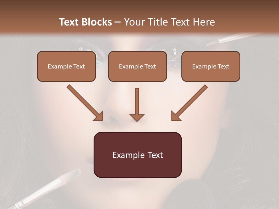 A Woman With Makeup Brushes On Her Face PowerPoint Template
