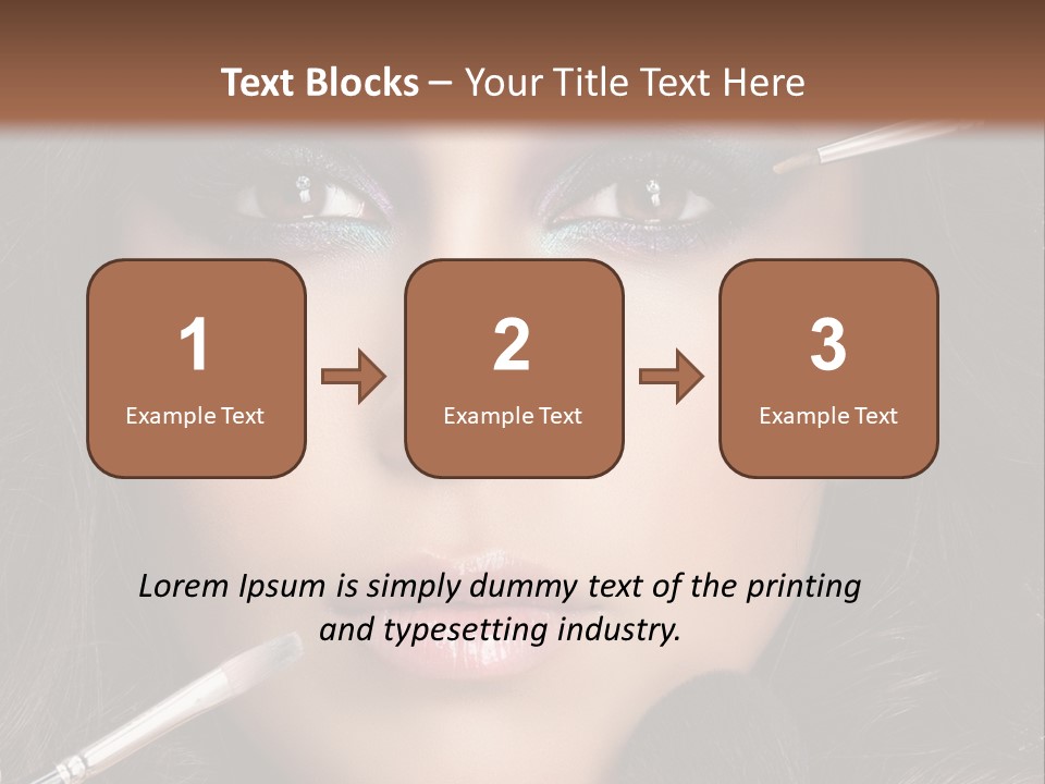 A Woman With Makeup Brushes On Her Face PowerPoint Template