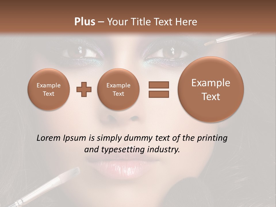 A Woman With Makeup Brushes On Her Face PowerPoint Template