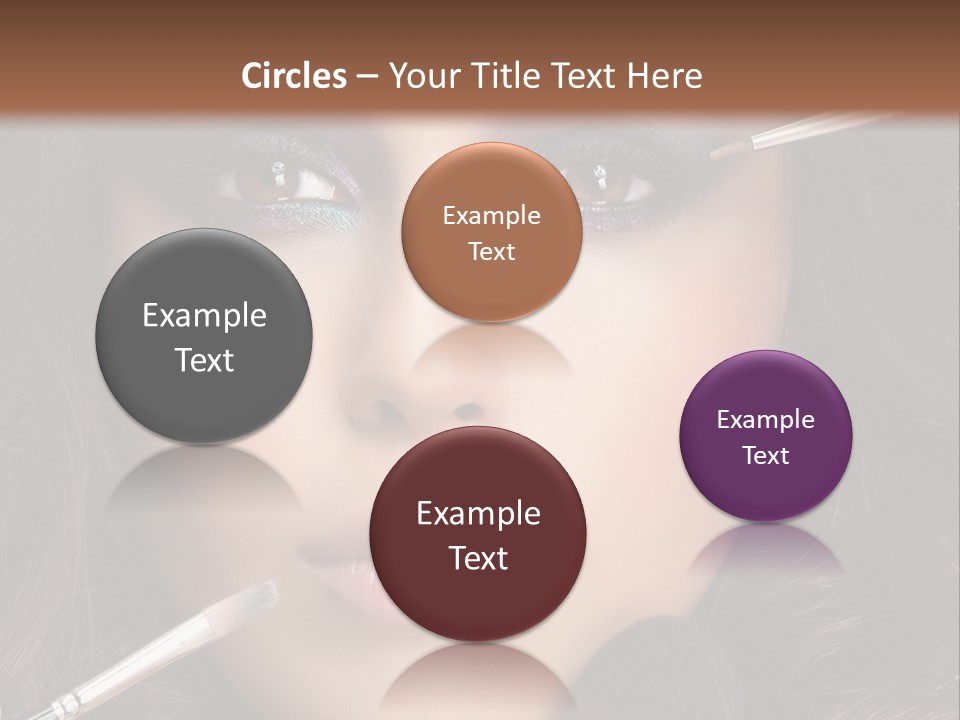 A Woman With Makeup Brushes On Her Face PowerPoint Template