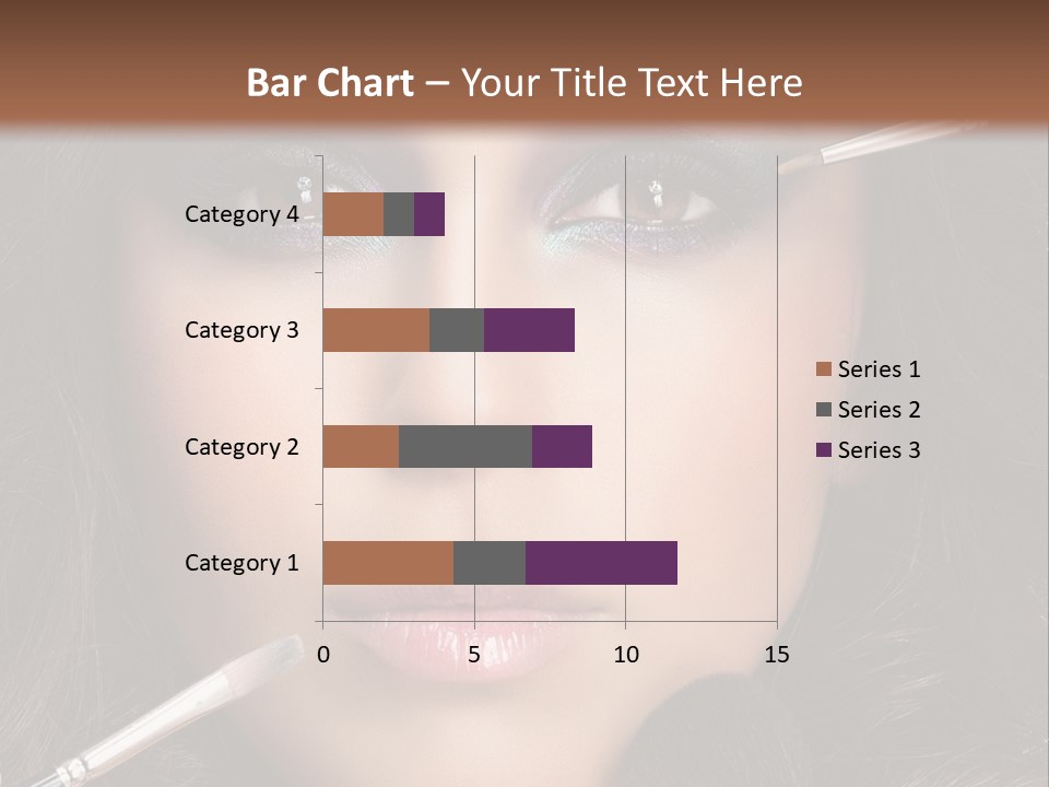 A Woman With Makeup Brushes On Her Face PowerPoint Template