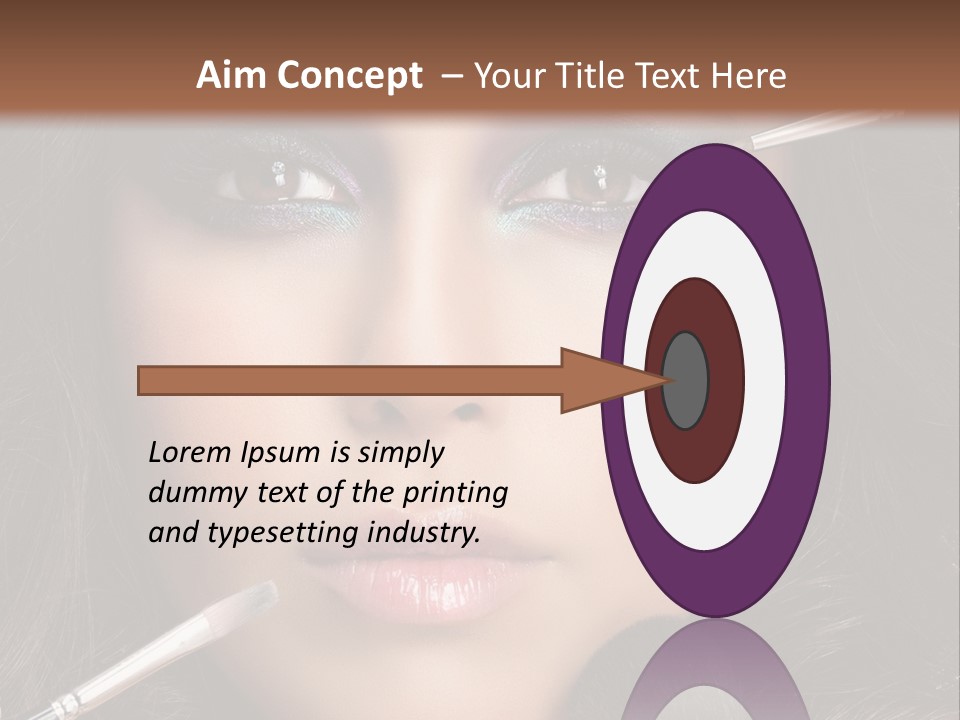 A Woman With Makeup Brushes On Her Face PowerPoint Template