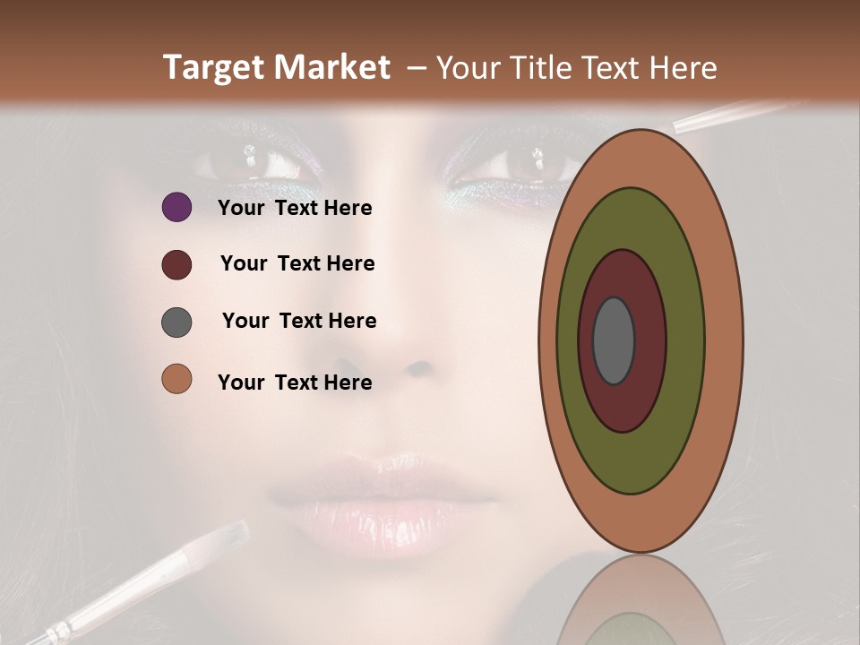 A Woman With Makeup Brushes On Her Face PowerPoint Template