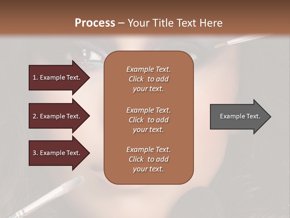 A Woman With Makeup Brushes On Her Face PowerPoint Template