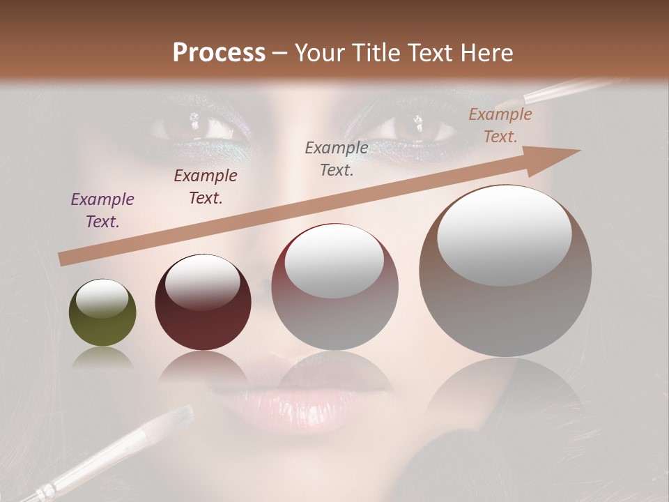 A Woman With Makeup Brushes On Her Face PowerPoint Template