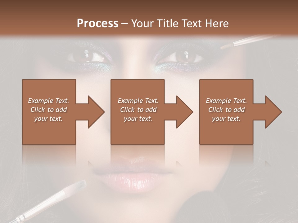 A Woman With Makeup Brushes On Her Face PowerPoint Template