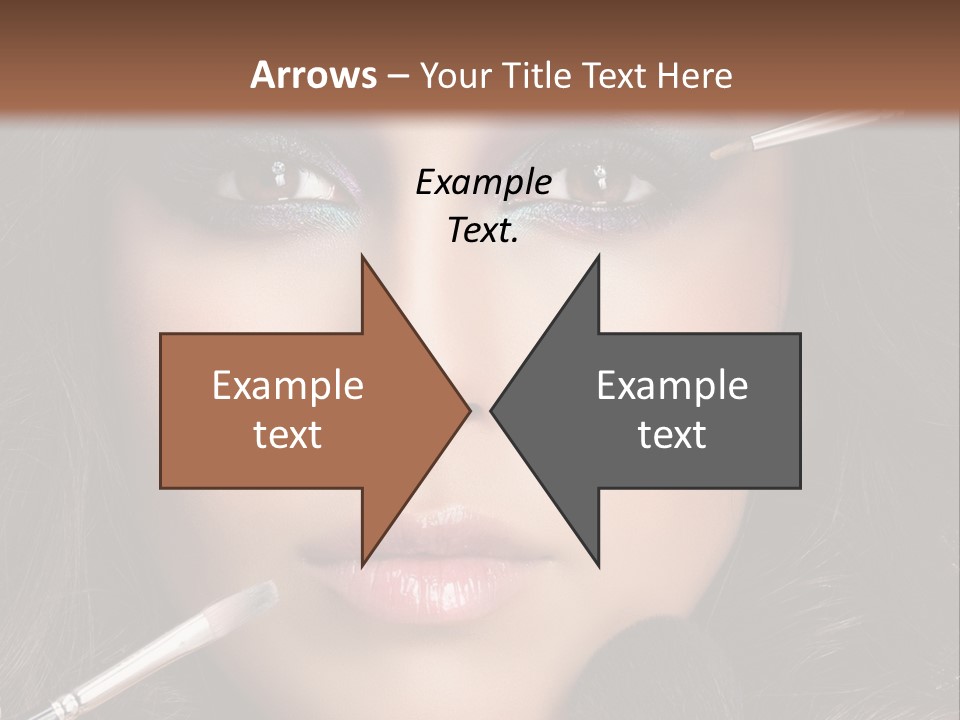 A Woman With Makeup Brushes On Her Face PowerPoint Template