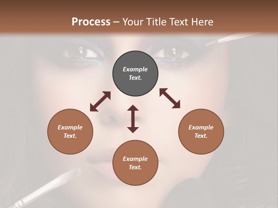 A Woman With Makeup Brushes On Her Face PowerPoint Template