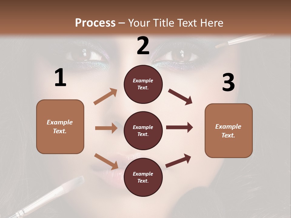 A Woman With Makeup Brushes On Her Face PowerPoint Template