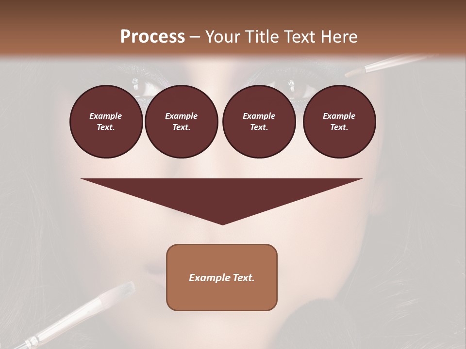 A Woman With Makeup Brushes On Her Face PowerPoint Template