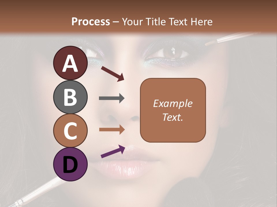 A Woman With Makeup Brushes On Her Face PowerPoint Template