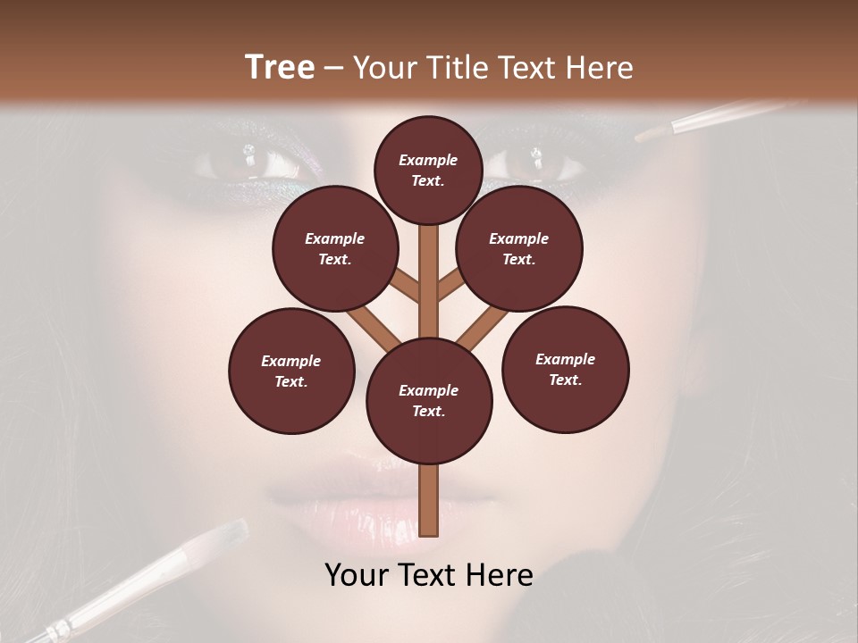 A Woman With Makeup Brushes On Her Face PowerPoint Template
