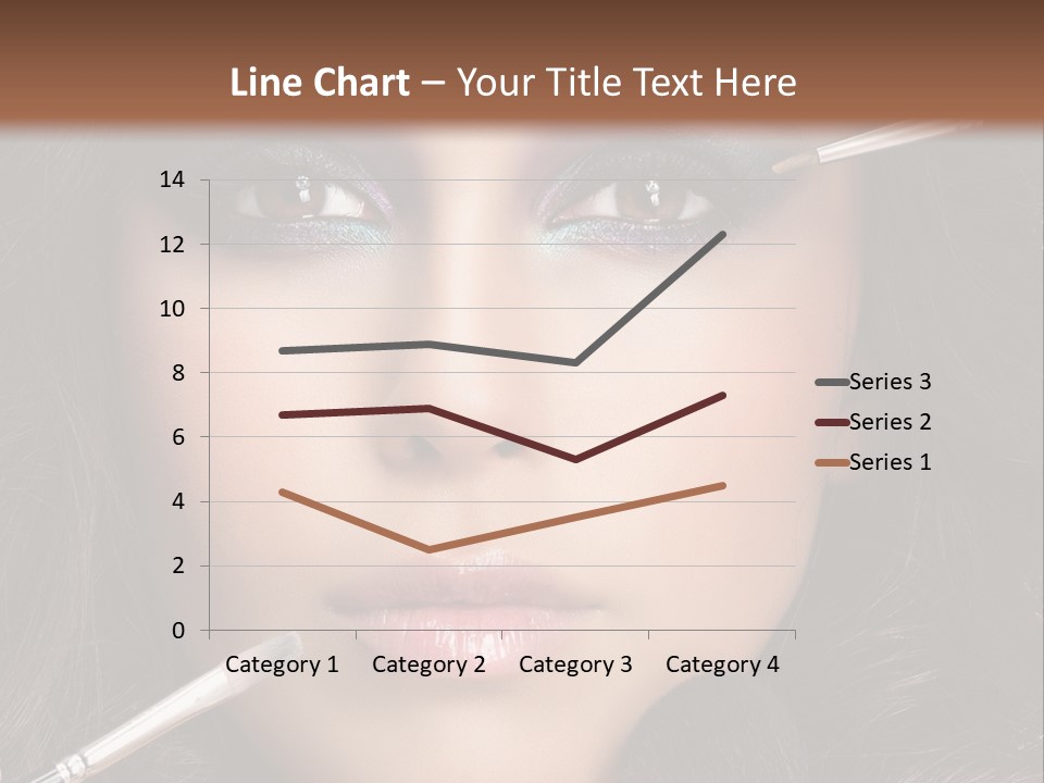 A Woman With Makeup Brushes On Her Face PowerPoint Template