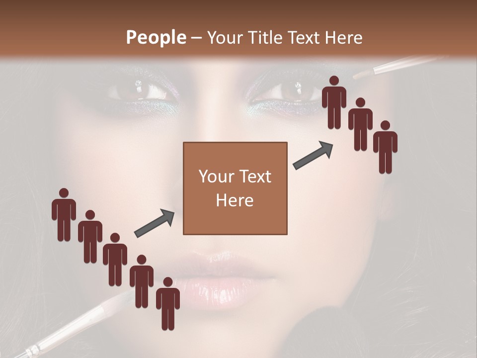 A Woman With Makeup Brushes On Her Face PowerPoint Template