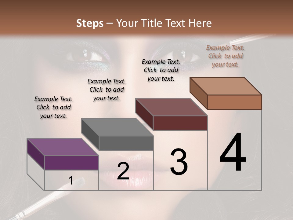 A Woman With Makeup Brushes On Her Face PowerPoint Template