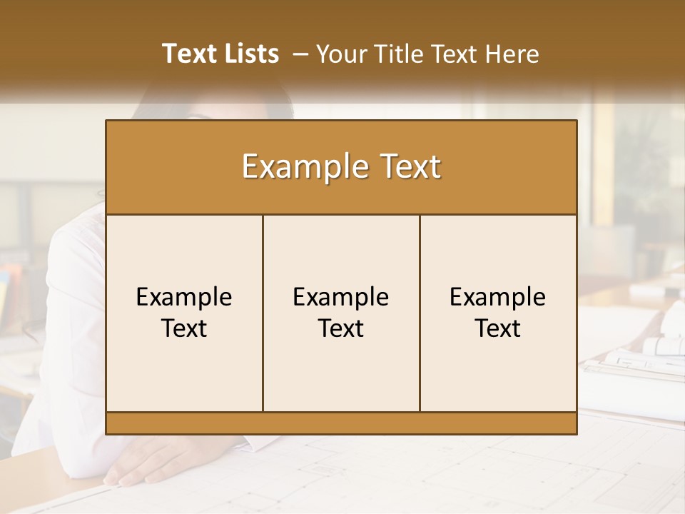 A Woman Sitting At A Desk In An Office PowerPoint Template