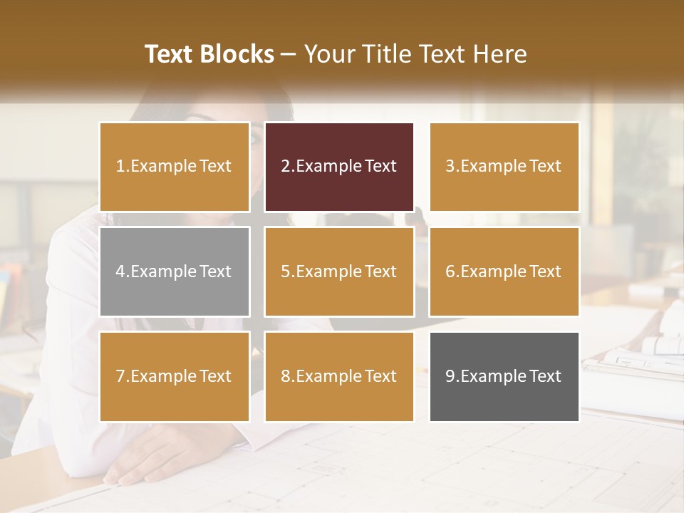 A Woman Sitting At A Desk In An Office PowerPoint Template