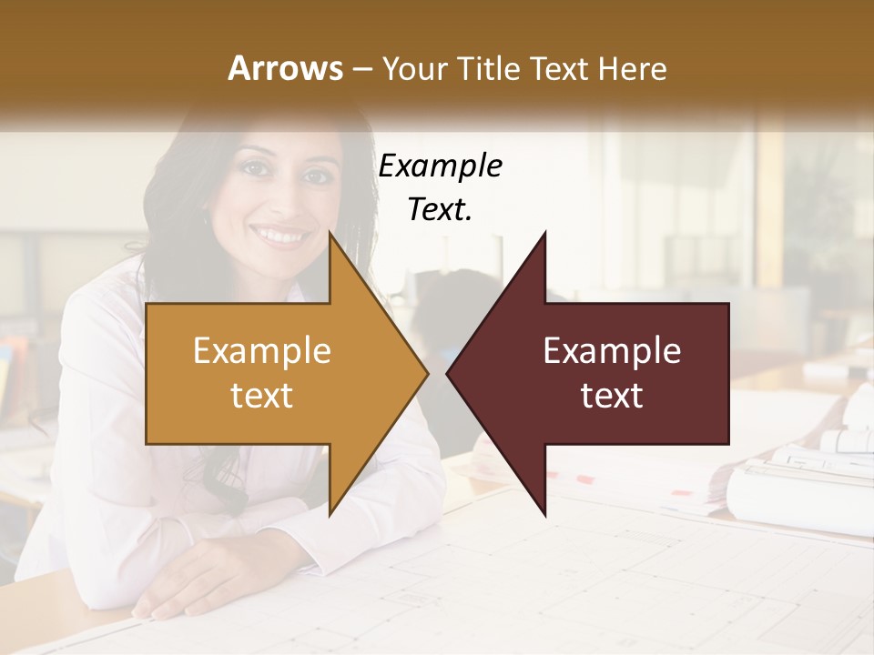 A Woman Sitting At A Desk In An Office PowerPoint Template