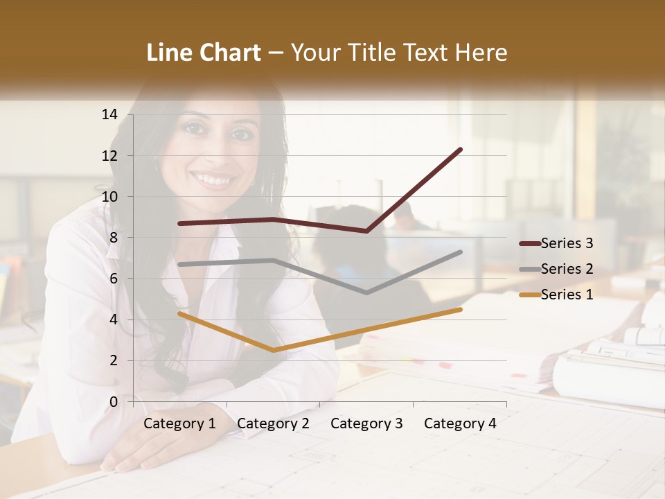 A Woman Sitting At A Desk In An Office PowerPoint Template