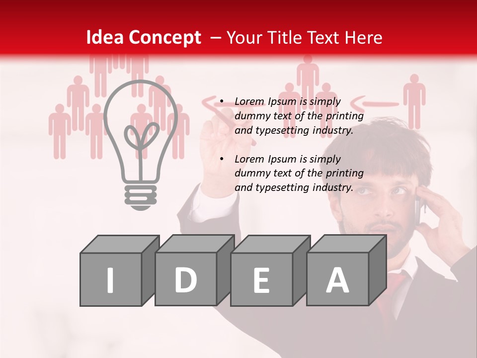 A Man In A Suit Holding A Cell Phone To His Ear PowerPoint Template