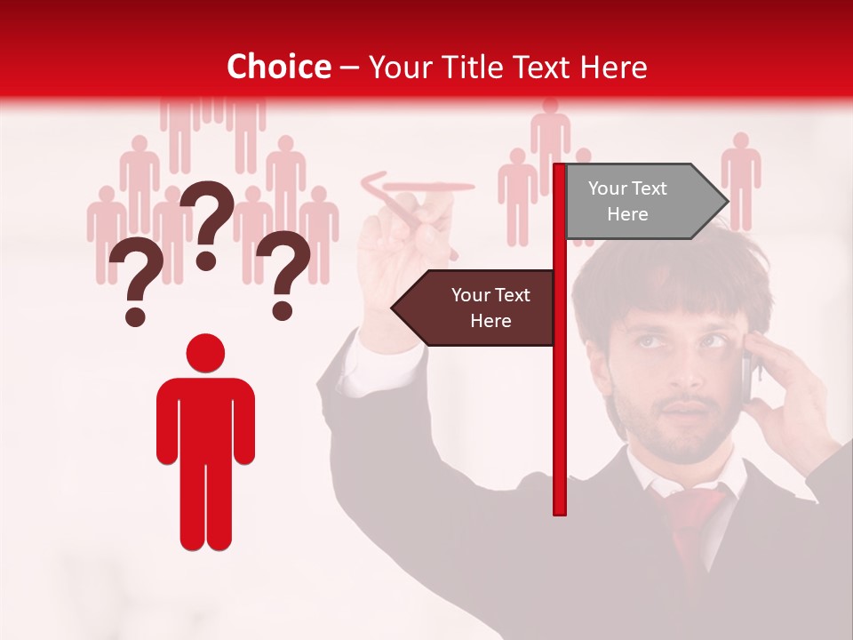 A Man In A Suit Holding A Cell Phone To His Ear PowerPoint Template