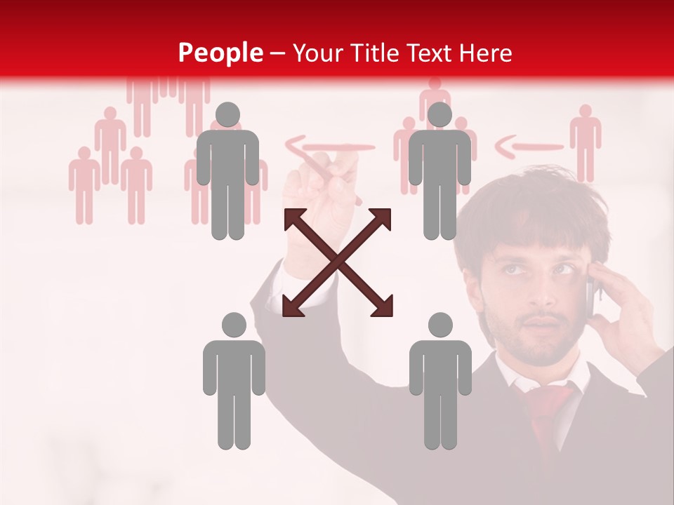 A Man In A Suit Holding A Cell Phone To His Ear PowerPoint Template