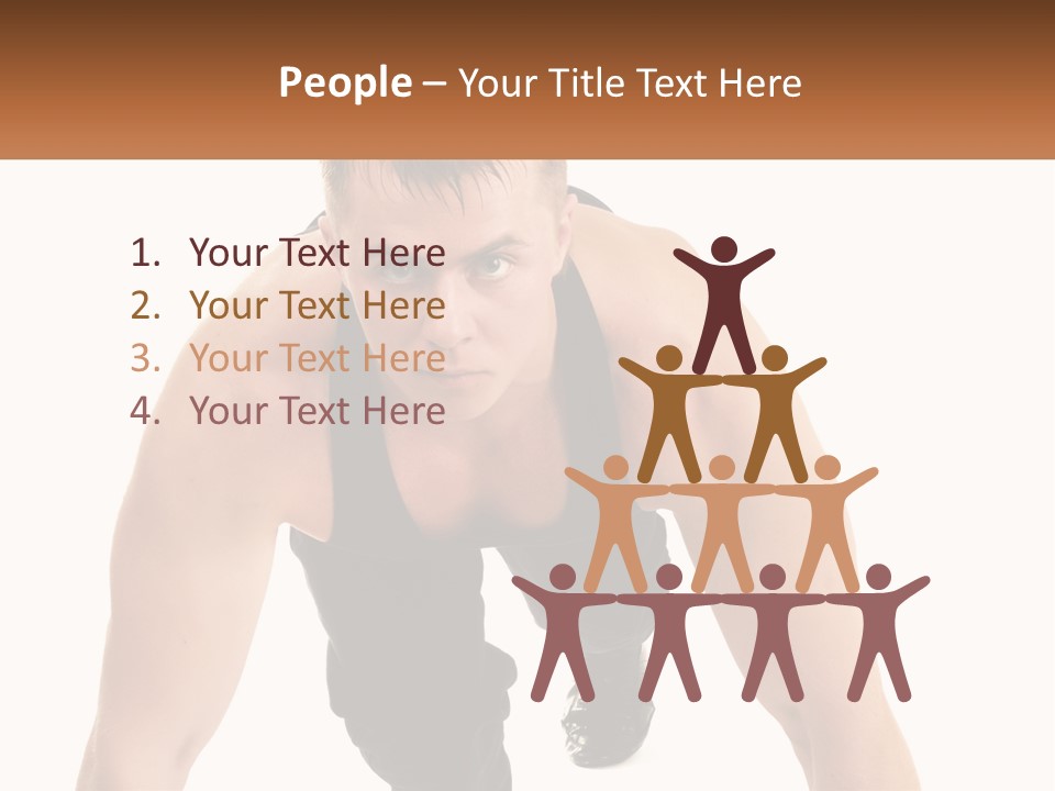 A Man Is Doing A Push Up With His Hands On His Hips PowerPoint Template