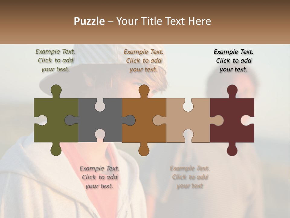 A Man And A Boy Standing Next To Each Other PowerPoint Template