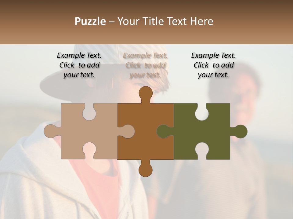 A Man And A Boy Standing Next To Each Other PowerPoint Template