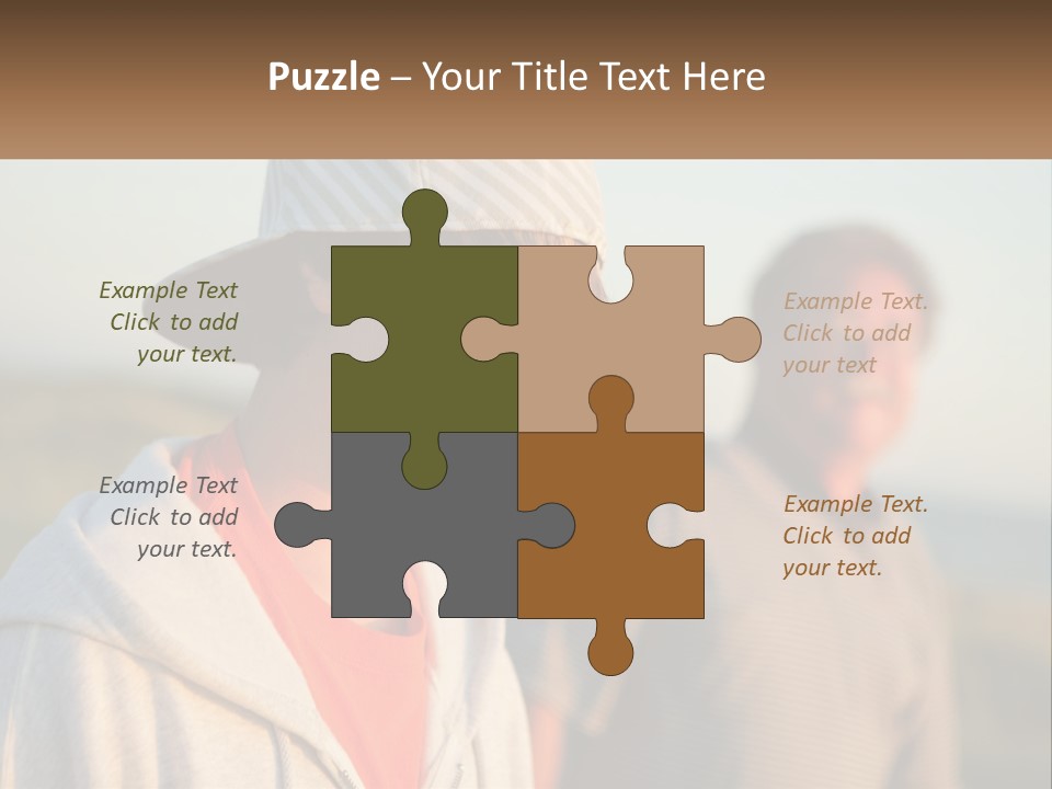 A Man And A Boy Standing Next To Each Other PowerPoint Template