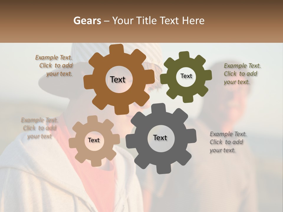 A Man And A Boy Standing Next To Each Other PowerPoint Template