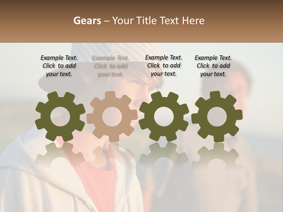 A Man And A Boy Standing Next To Each Other PowerPoint Template