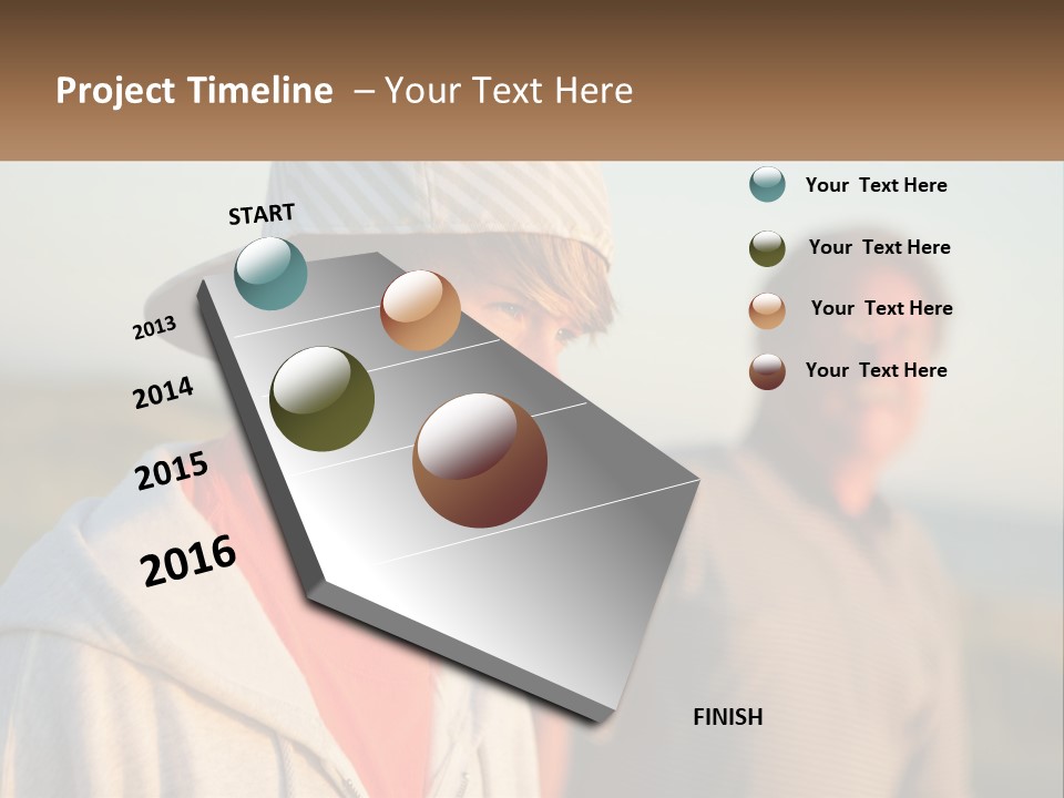 A Man And A Boy Standing Next To Each Other PowerPoint Template