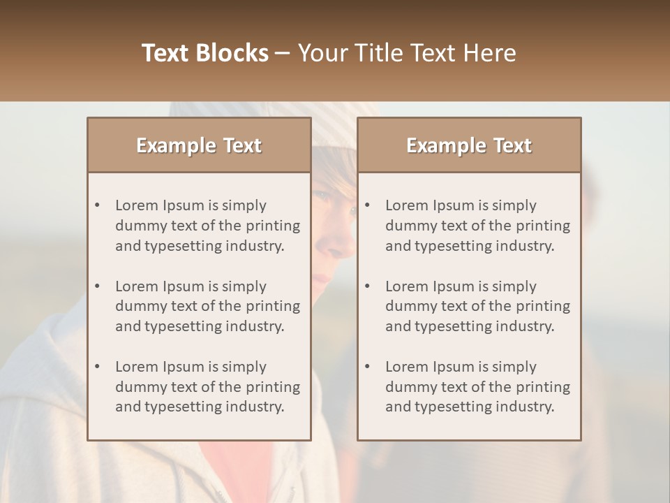 A Man And A Boy Standing Next To Each Other PowerPoint Template