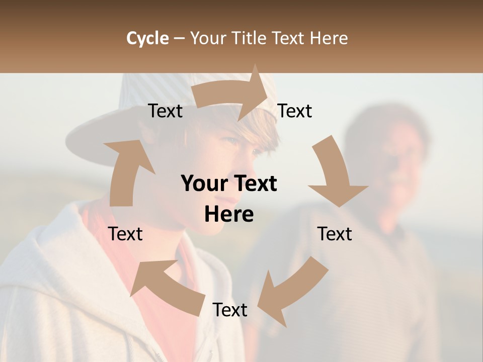 A Man And A Boy Standing Next To Each Other PowerPoint Template