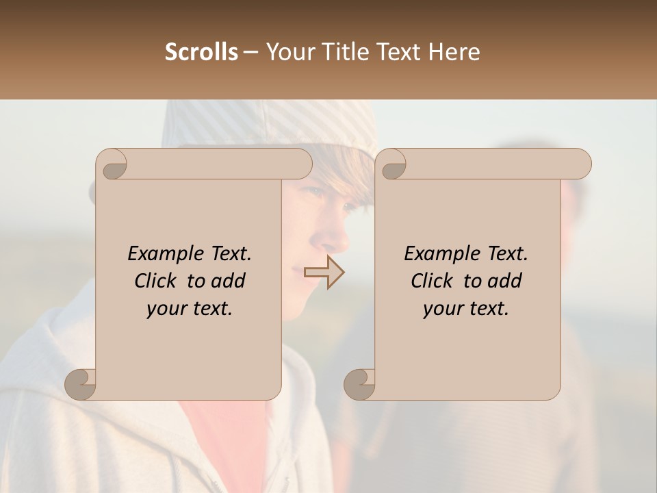 A Man And A Boy Standing Next To Each Other PowerPoint Template