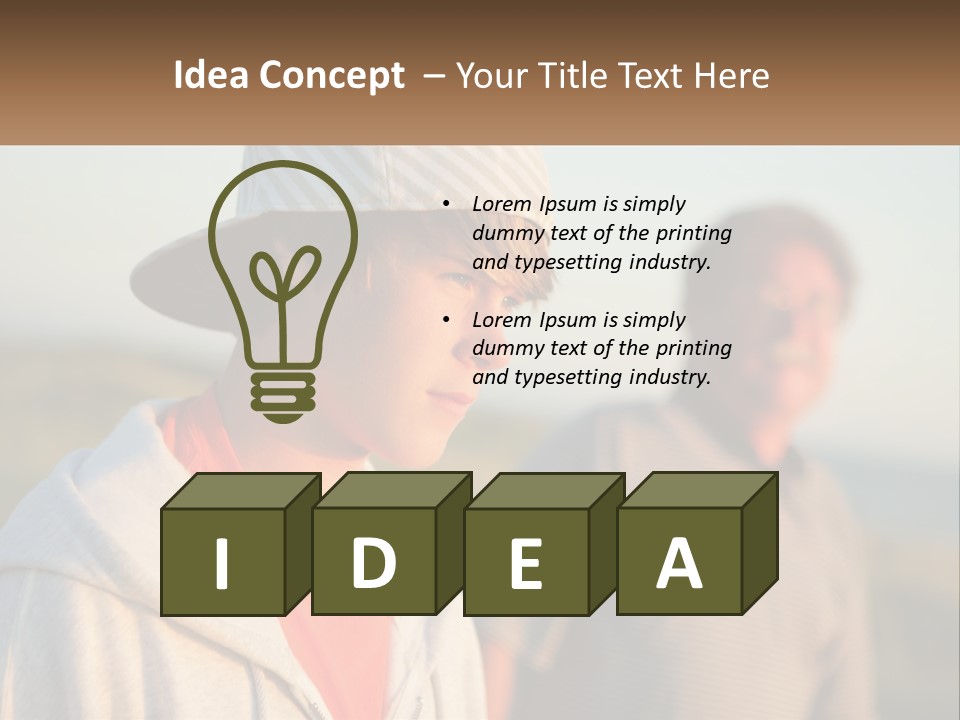 A Man And A Boy Standing Next To Each Other PowerPoint Template