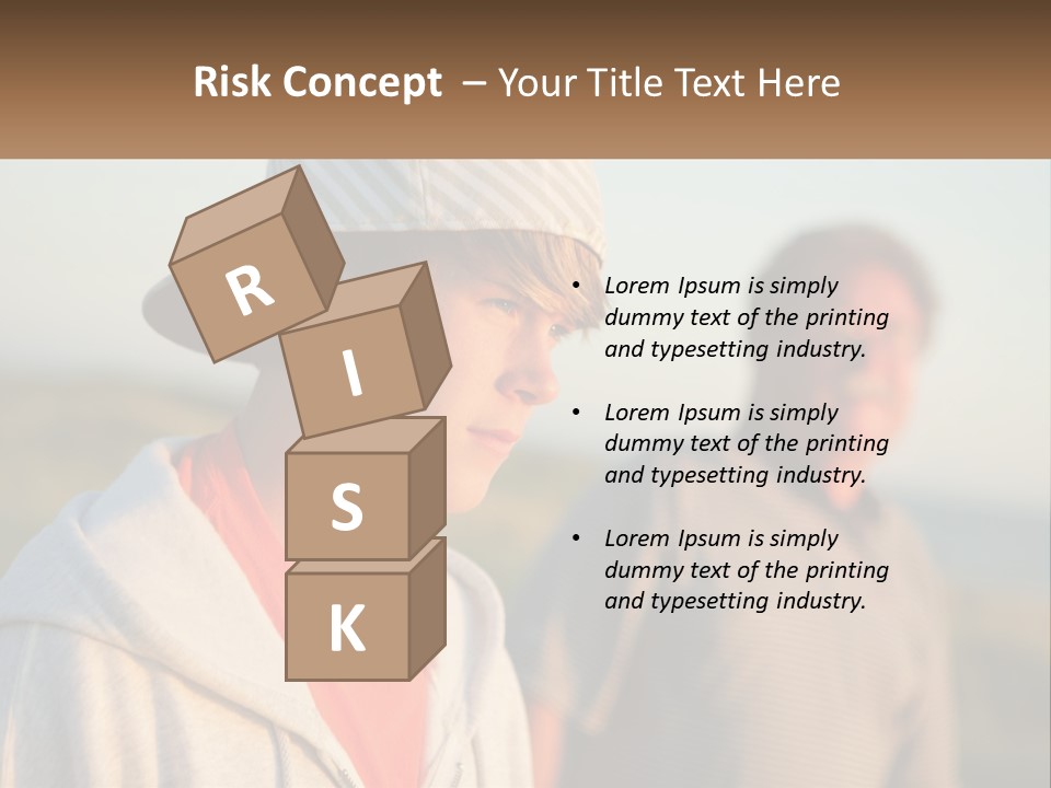 A Man And A Boy Standing Next To Each Other PowerPoint Template