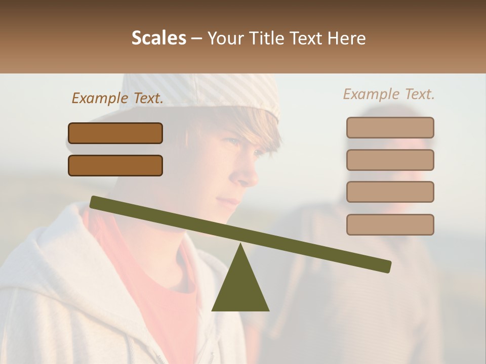 A Man And A Boy Standing Next To Each Other PowerPoint Template